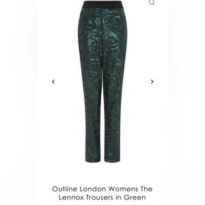 Outline London Womens The Lennox Trousers in Green size 4 NWT